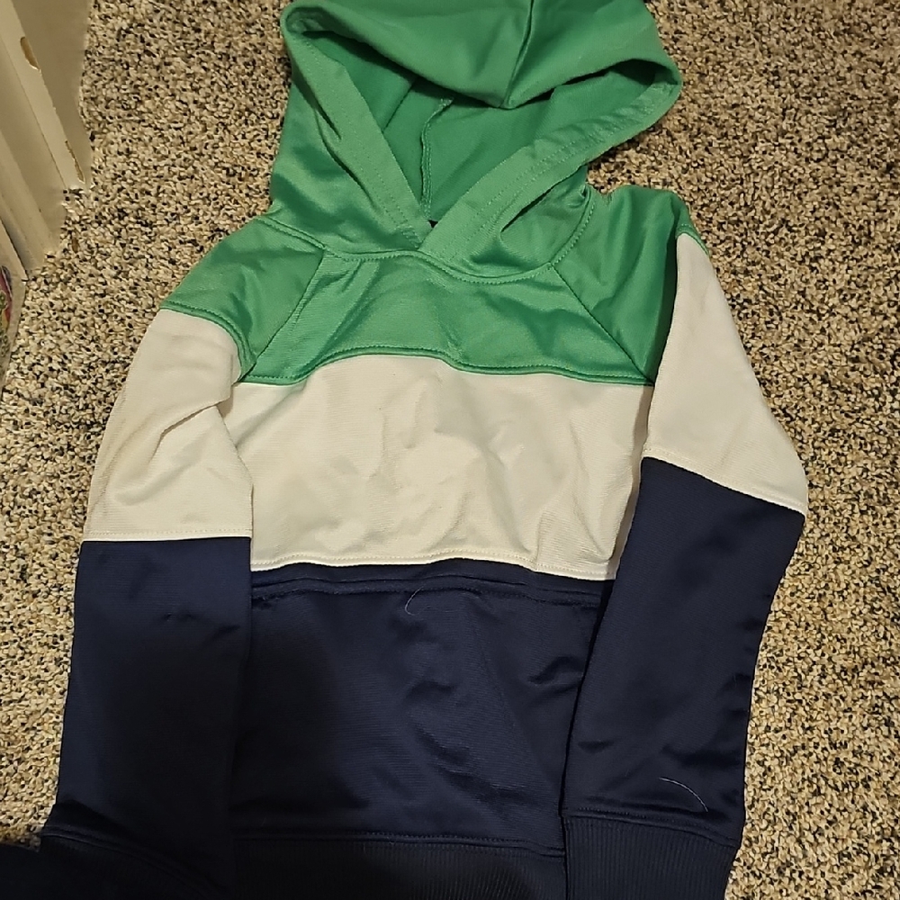 Green, White, and Navy Hoodie